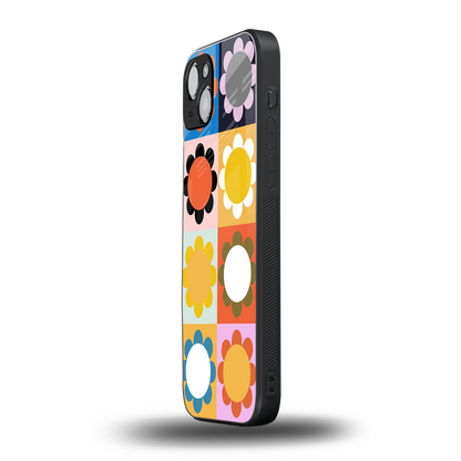 floral joy back phone cover | glass case for iphone 15