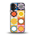 floral joy back phone cover | glass case for iphone 16 plus