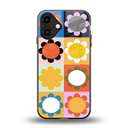 floral joy back phone cover | glass case for iphone 16 plus