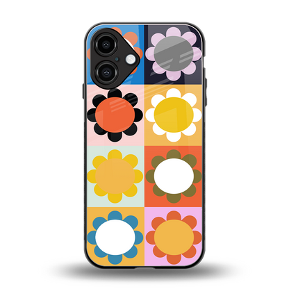 floral joy back phone cover | glass case for iphone 16 plus