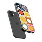floral joy back phone cover | glass case for iphone 16 plus
