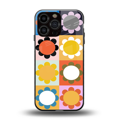floral joy back phone cover | glass case for iphone 16 pro max