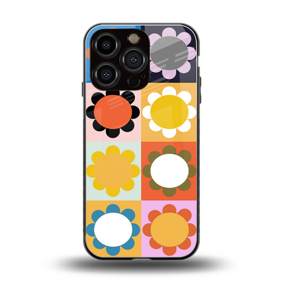 floral joy back phone cover | glass case for iphone 16 pro