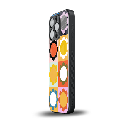 floral joy back phone cover | glass case for iphone 16 pro