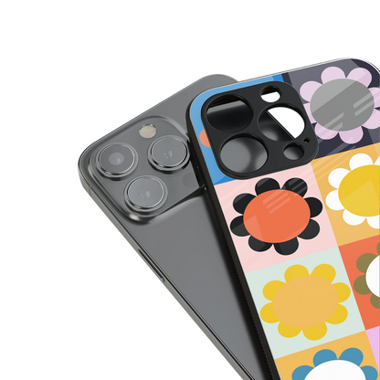 floral joy back phone cover | glass case for iphone 16 pro max