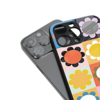 floral joy back phone cover | glass case for iphone 16 plus