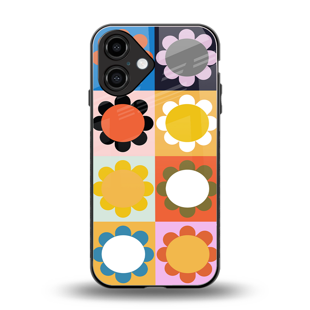 floral joy back phone cover | glass case for iphone 16