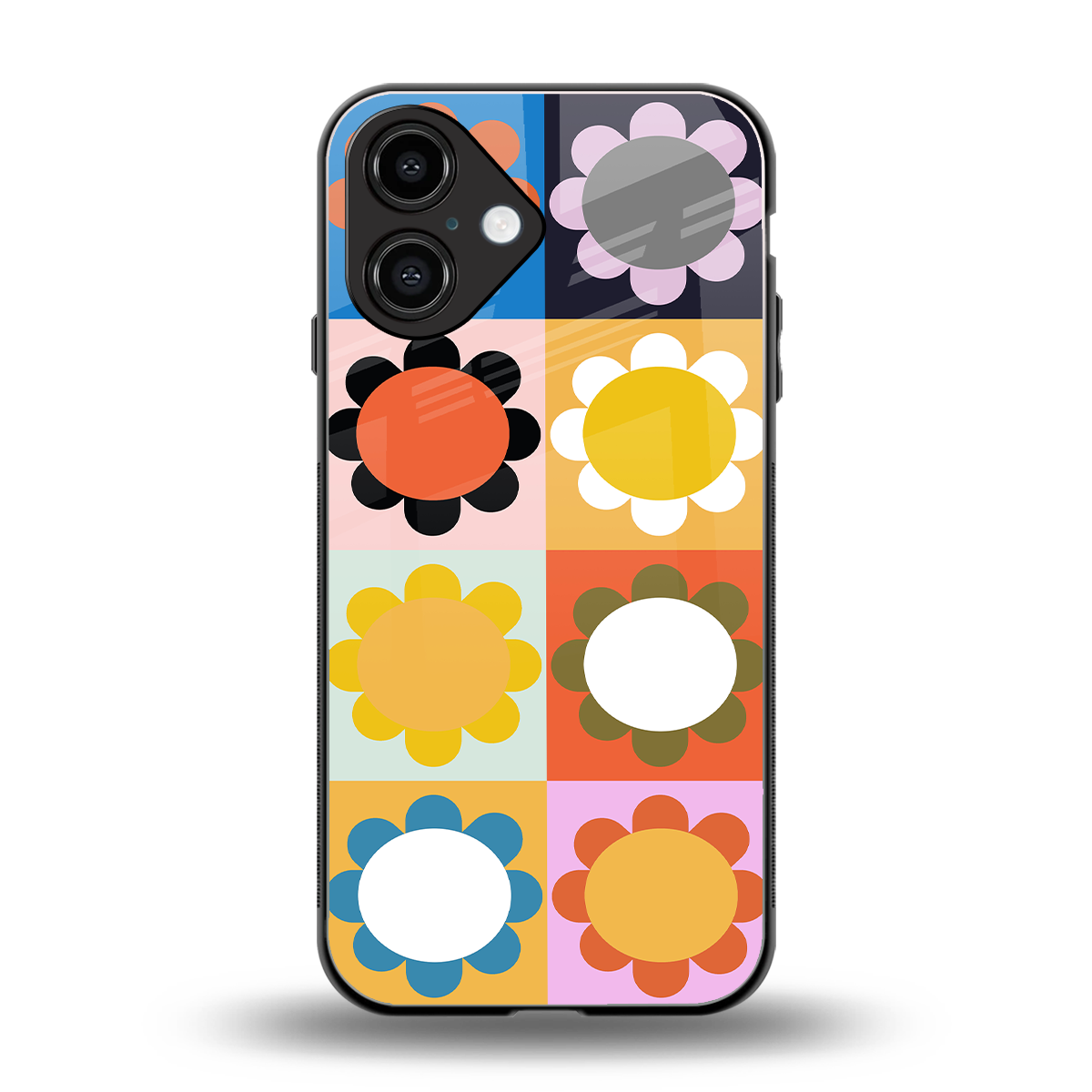 floral joy back phone cover | glass case for iphone 16