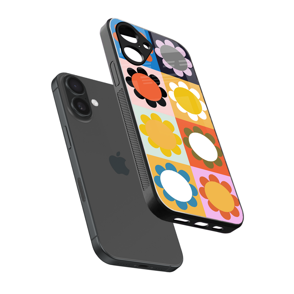 floral joy back phone cover | glass case for iphone 16