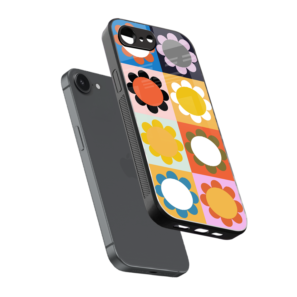 floral joy back phone cover | glass case for iphone 16e