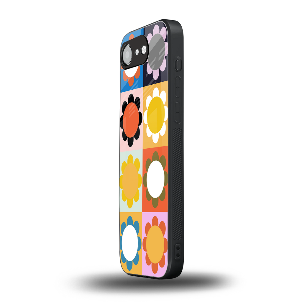 floral joy back phone cover | glass case for iphone 16e