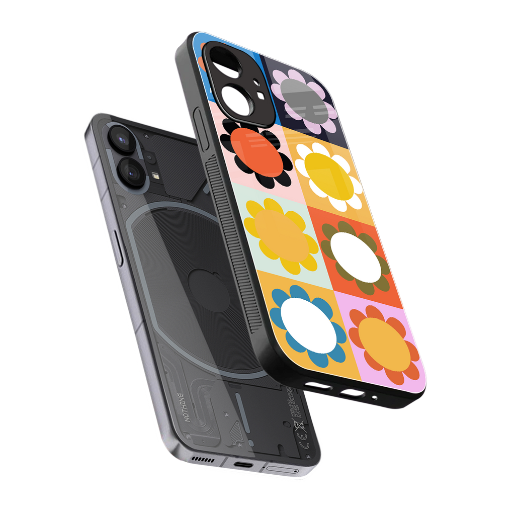 floral joy back phone cover | glass case for nothing phone 1