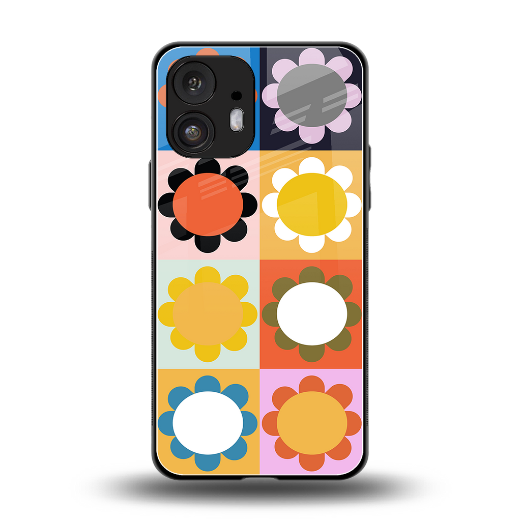 floral joy back phone cover | glass case for nothing phone 2
