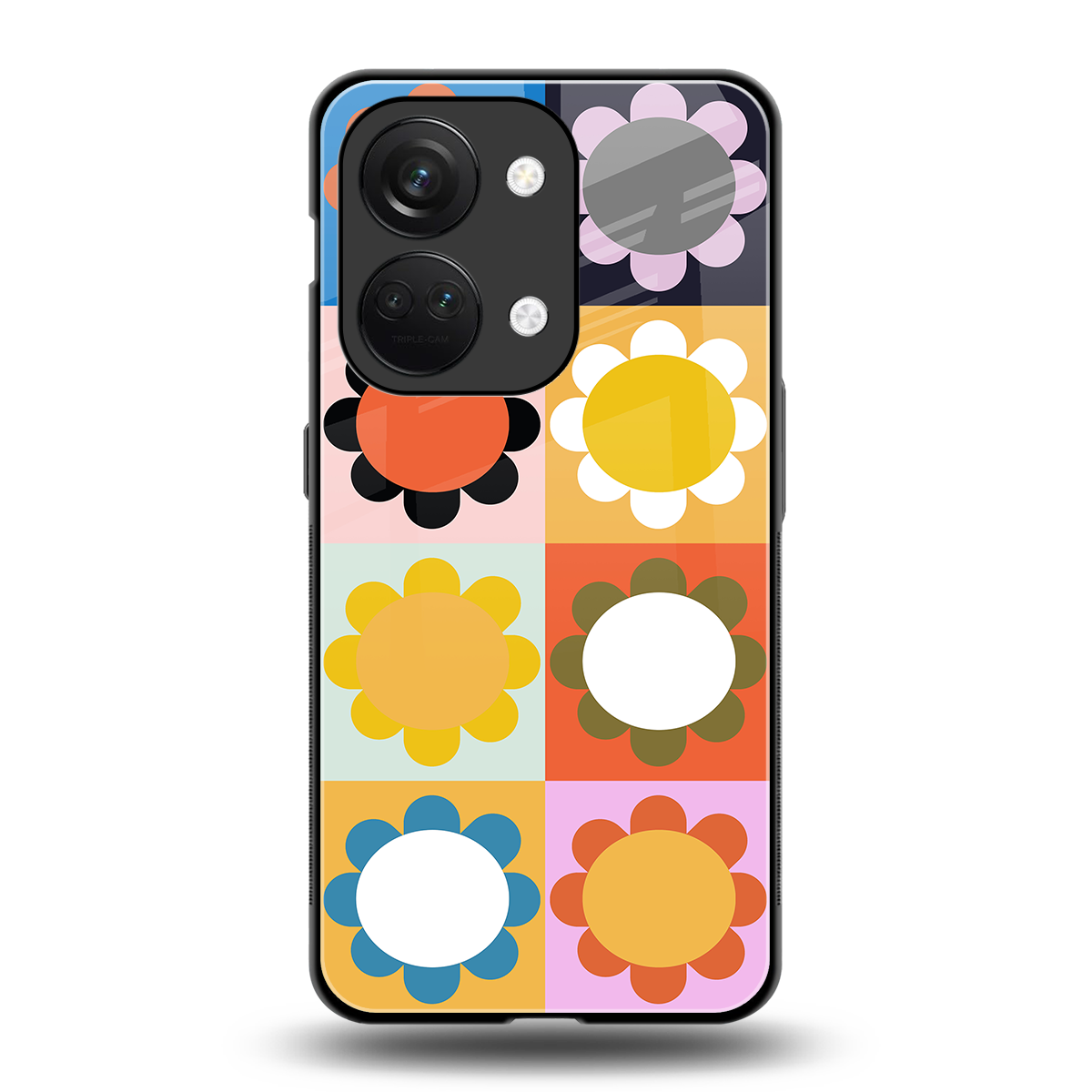 floral joy back phone cover | glass case for oneplus nord 3