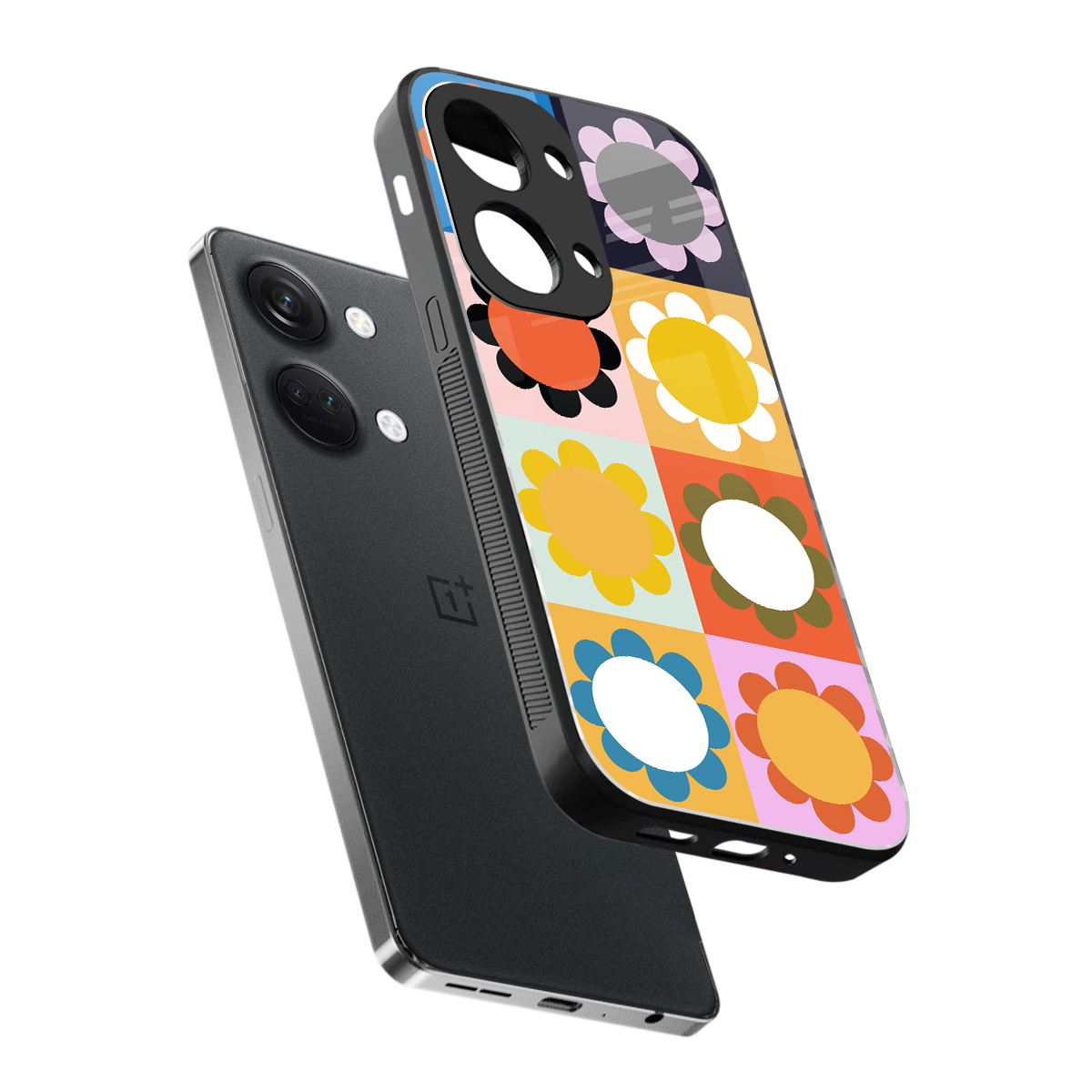 floral joy back phone cover | glass case for oneplus nord 3