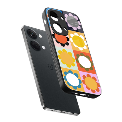 floral joy back phone cover | glass case for oneplus nord 3