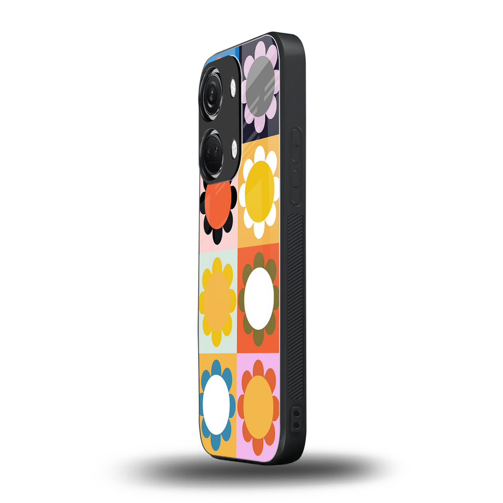 floral joy back phone cover | glass case for oneplus nord 3