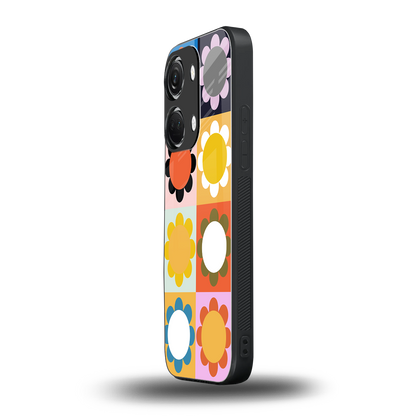 floral joy back phone cover | glass case for oneplus nord 3