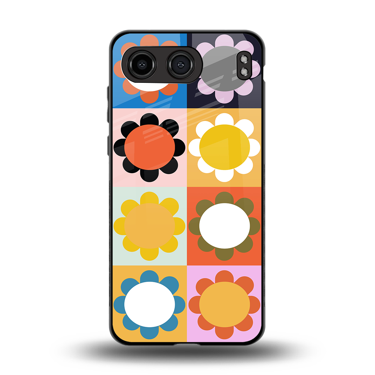 floral joy back phone cover | glass case for oneplus nord 4