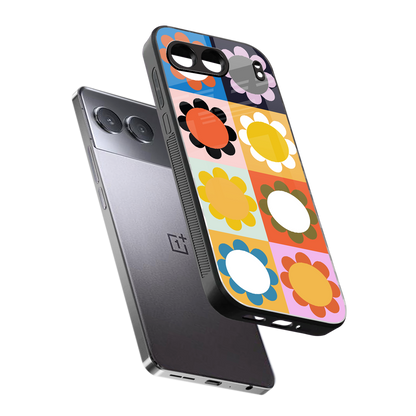 floral joy back phone cover | glass case for oneplus nord 4