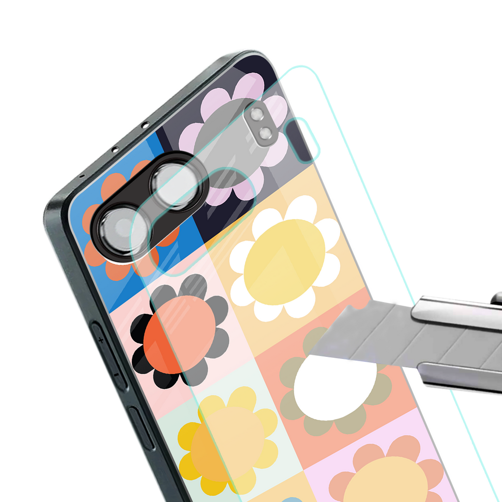 floral joy back phone cover | glass case for oneplus nord 4