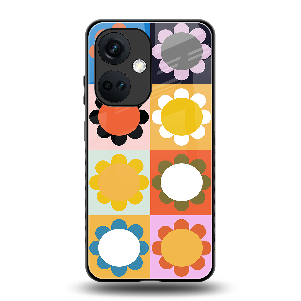 floral joy back phone cover | glass case for oneplus nord ce 3