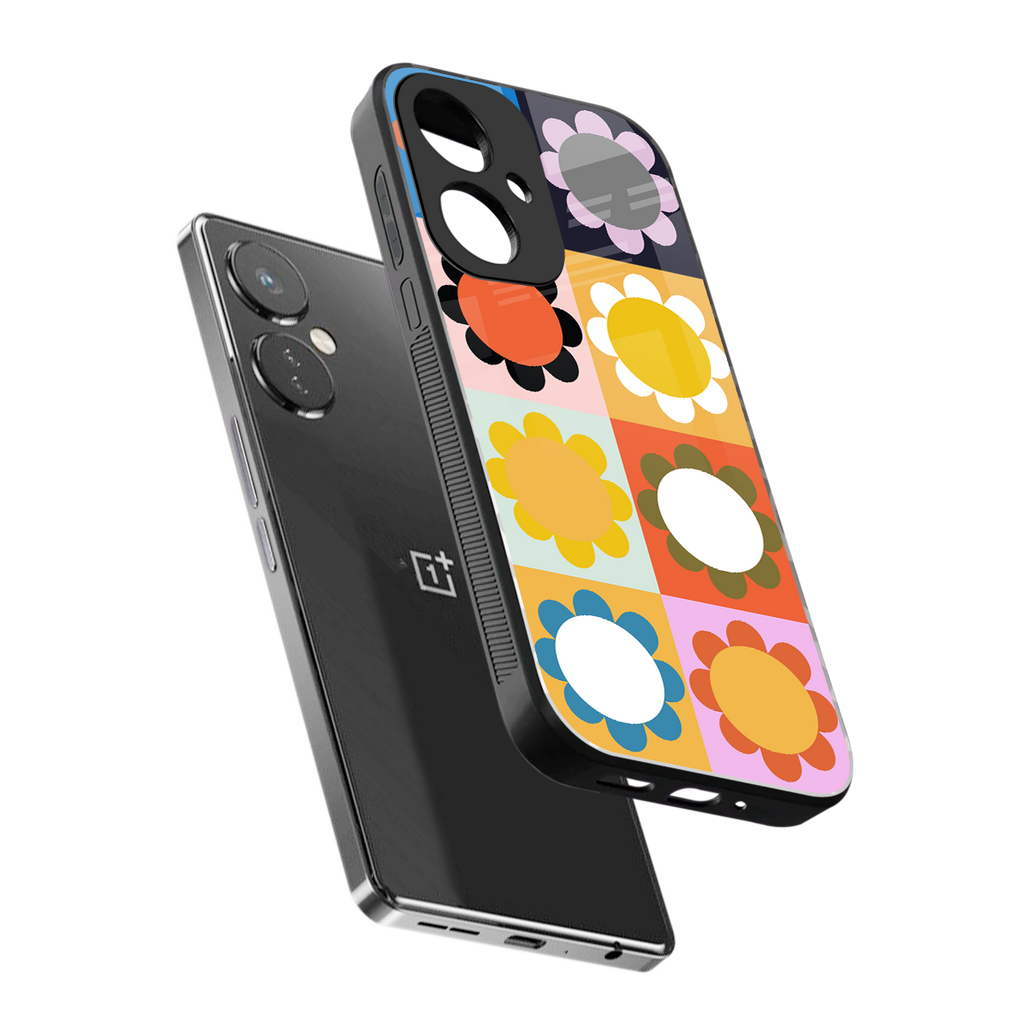 floral joy back phone cover | glass case for oneplus nord ce 3