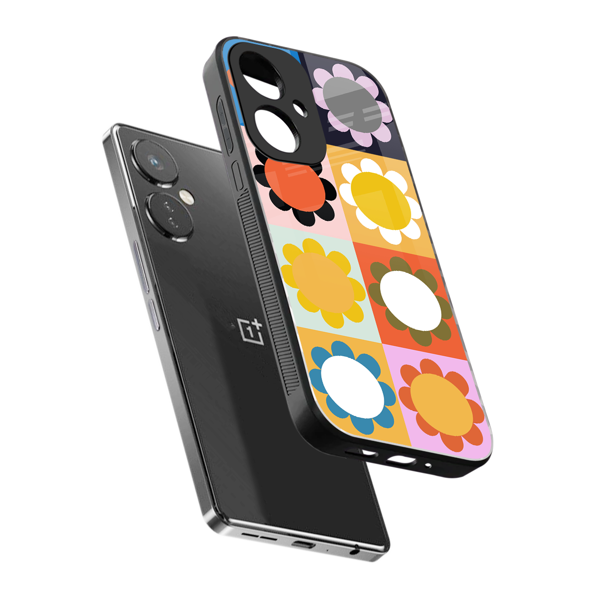 floral joy back phone cover | glass case for oneplus nord ce 3