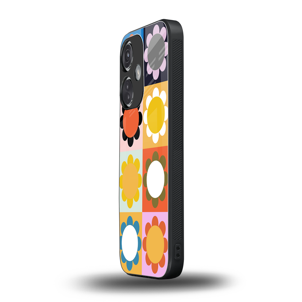 floral joy back phone cover | glass case for oneplus nord ce 3