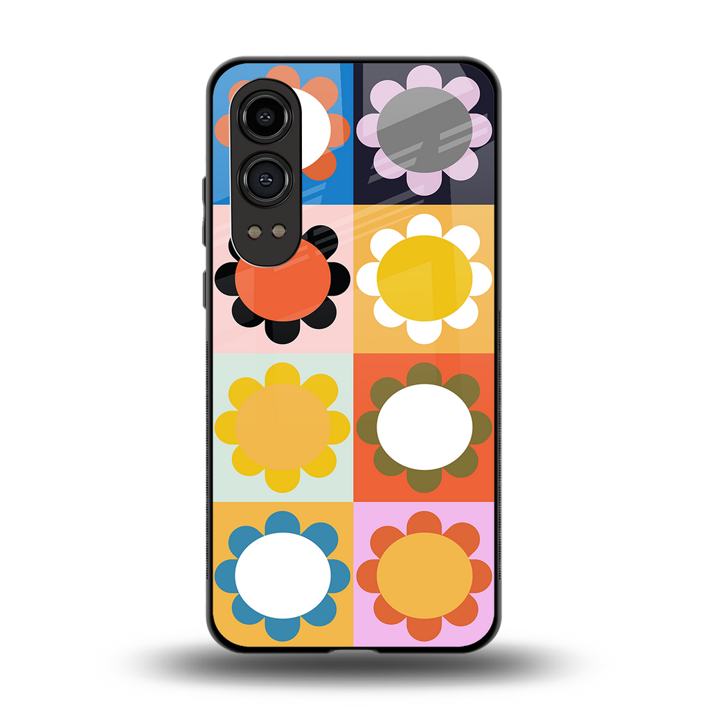 floral joy back phone cover | glass case for oneplus nord ce 4 lite