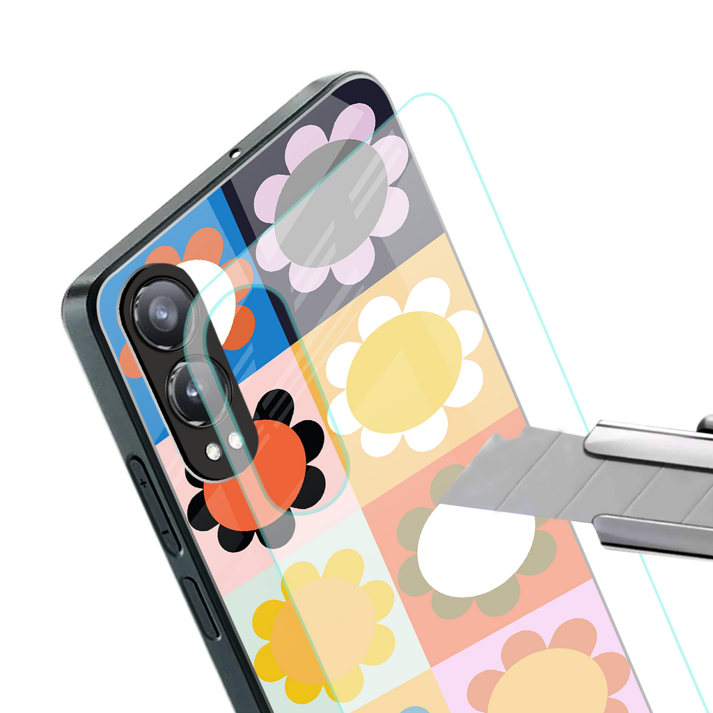 floral joy back phone cover | glass case for oneplus nord ce 4 lite