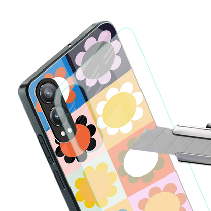 floral joy back phone cover | glass case for oneplus nord ce 4 lite