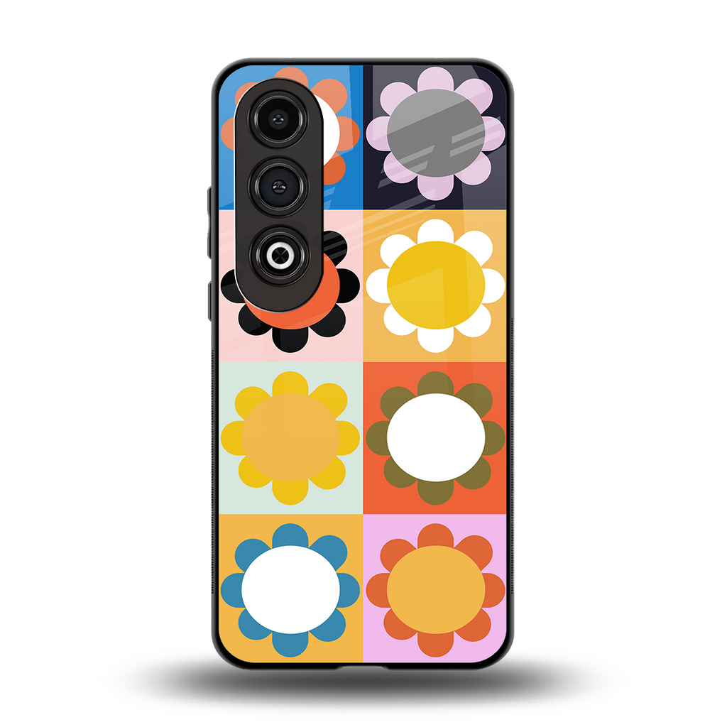 floral joy back phone cover | glass case for oneplus nord ce 4