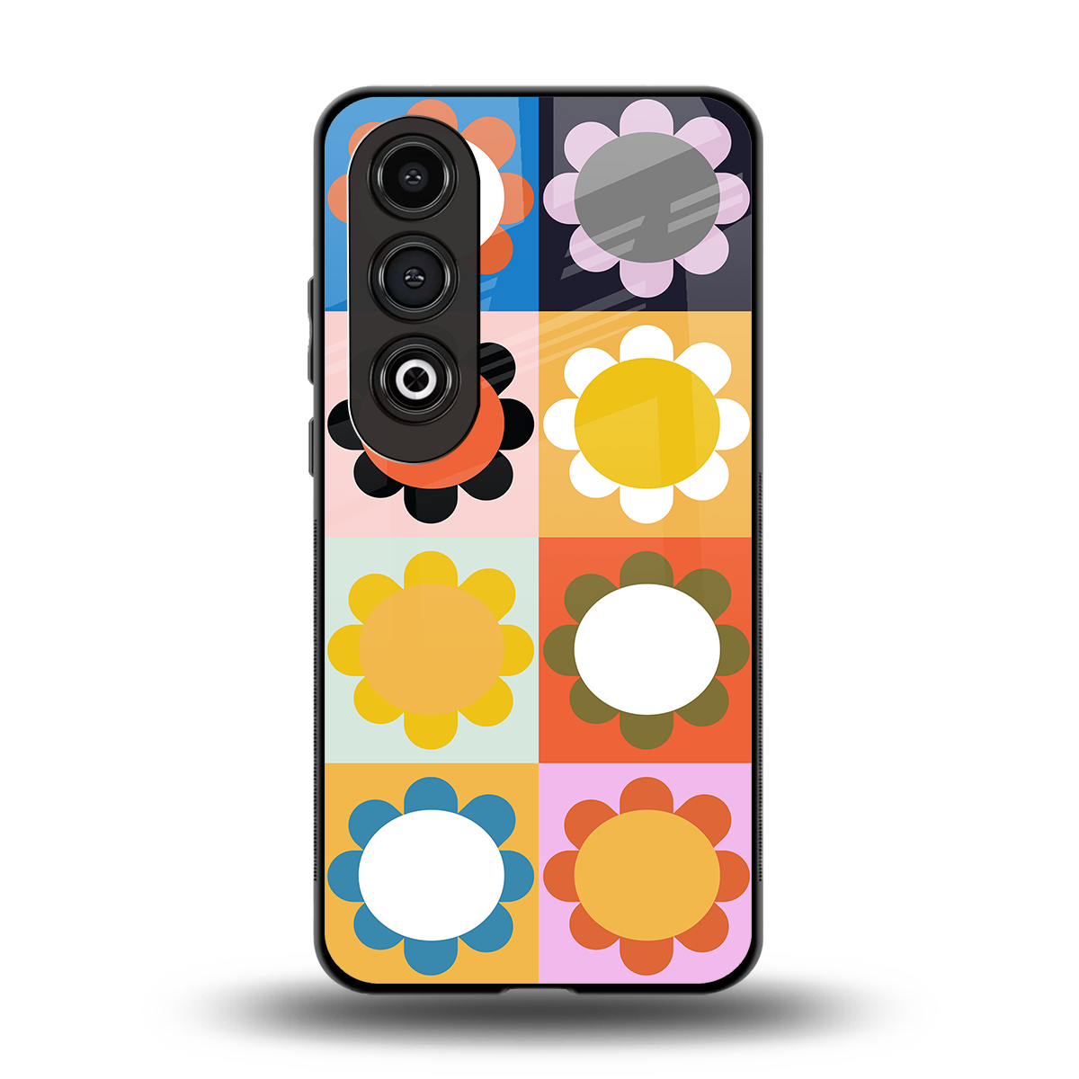 floral joy back phone cover | glass case for oneplus nord ce 4