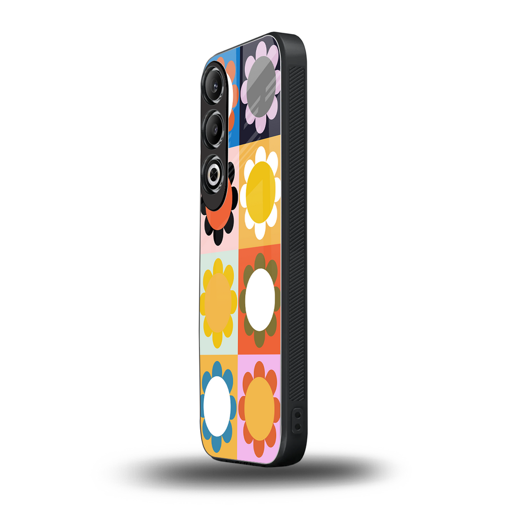floral joy back phone cover | glass case for oneplus nord ce 4