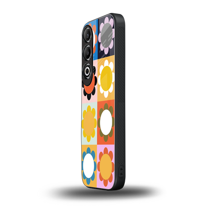floral joy back phone cover | glass case for oneplus nord ce 4