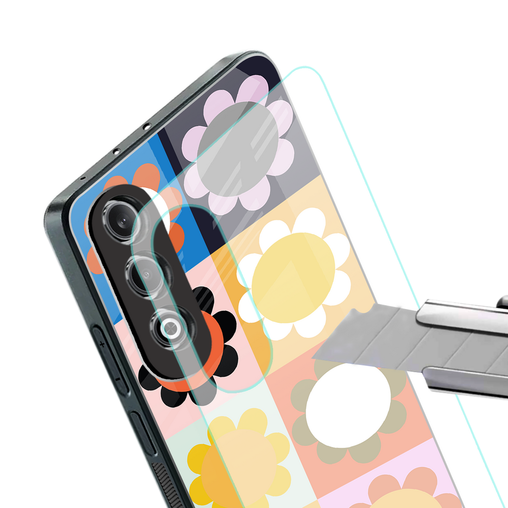 floral joy back phone cover | glass case for oneplus nord ce 4