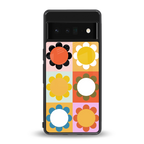floral joy back phone cover | glass case for google pixel 6 pro
