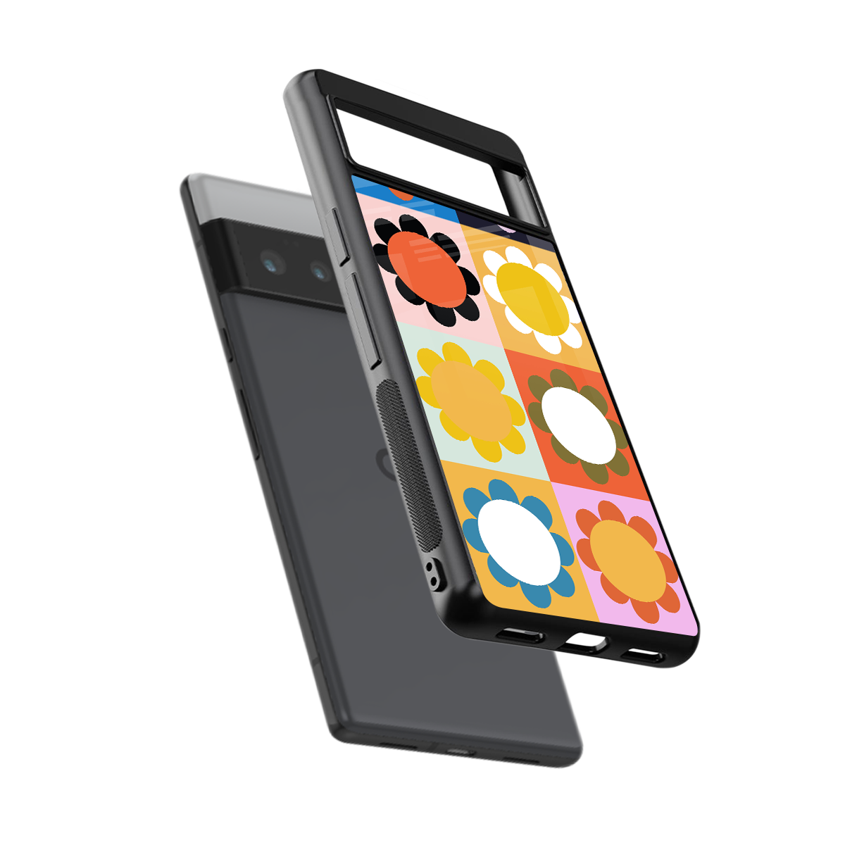 floral joy back phone cover | glass case for google pixel 6 pro