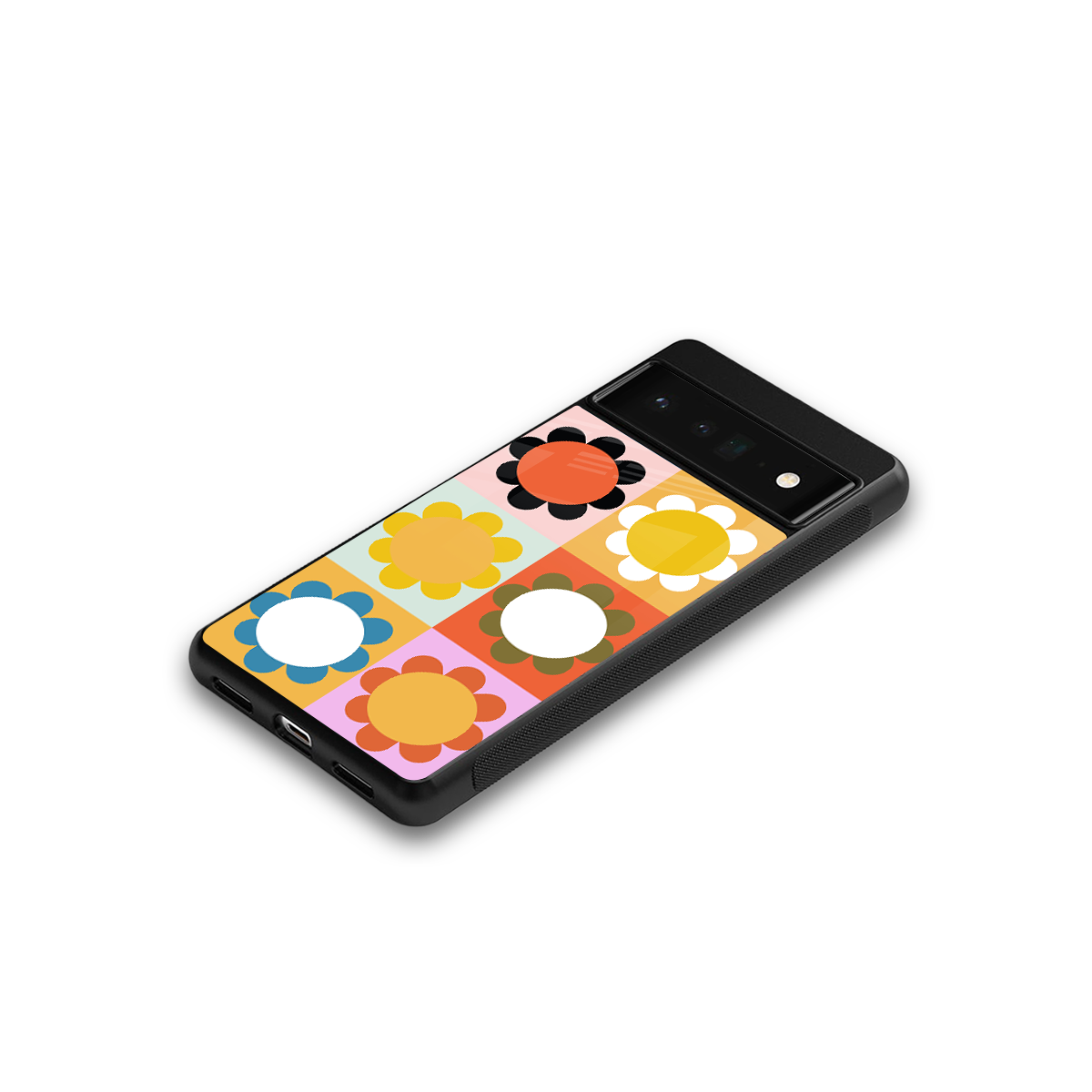 floral joy back phone cover | glass case for google pixel 6 pro