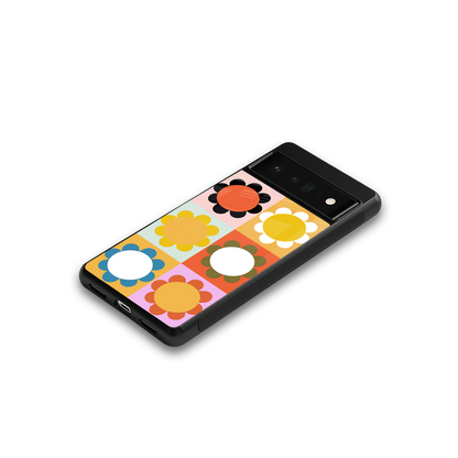 floral joy back phone cover | glass case for google pixel 6 pro
