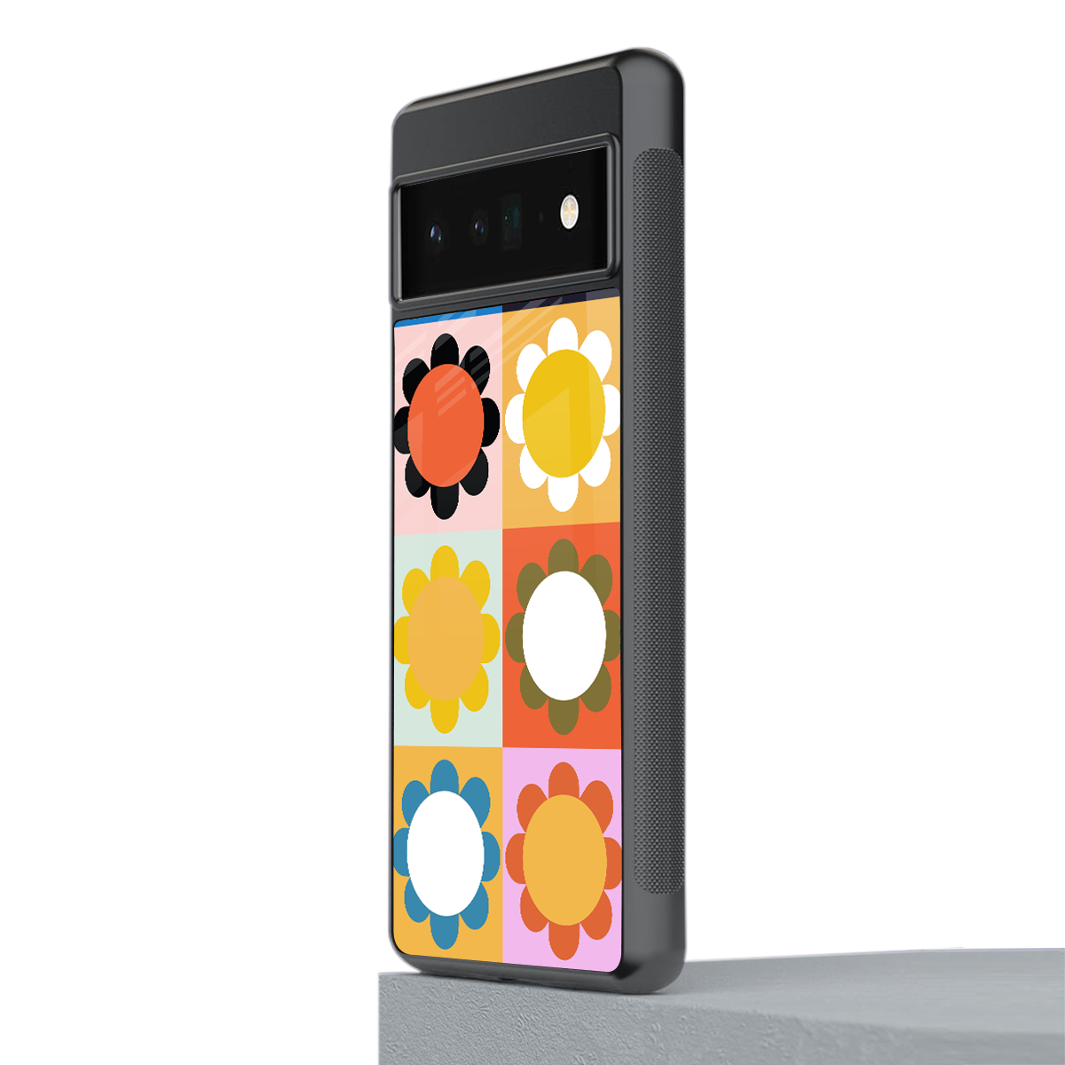 floral joy back phone cover | glass case for google pixel 6 pro