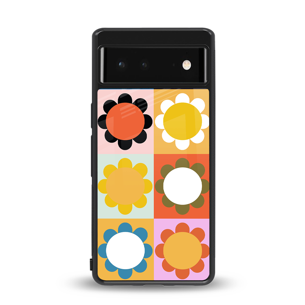 floral joy back phone cover | glass case for google pixel 6