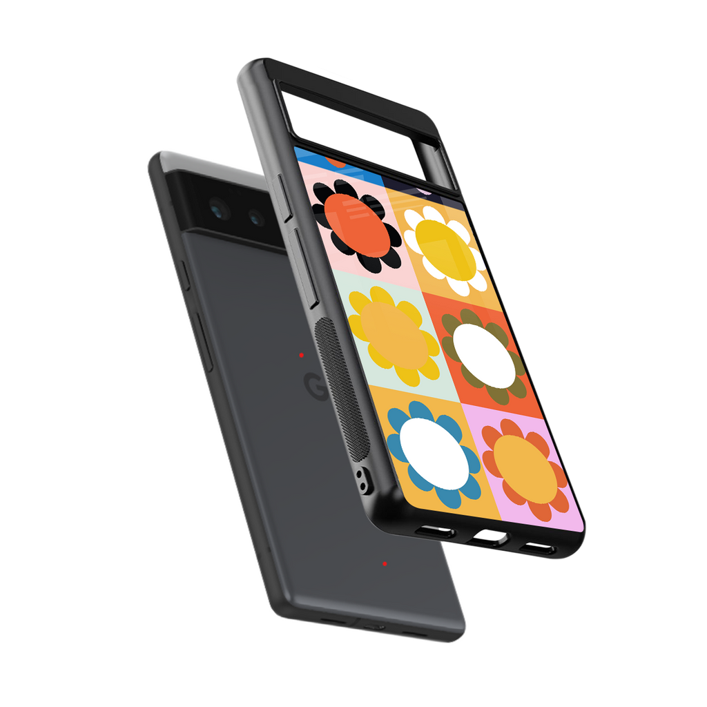 floral joy back phone cover | glass case for google pixel 6