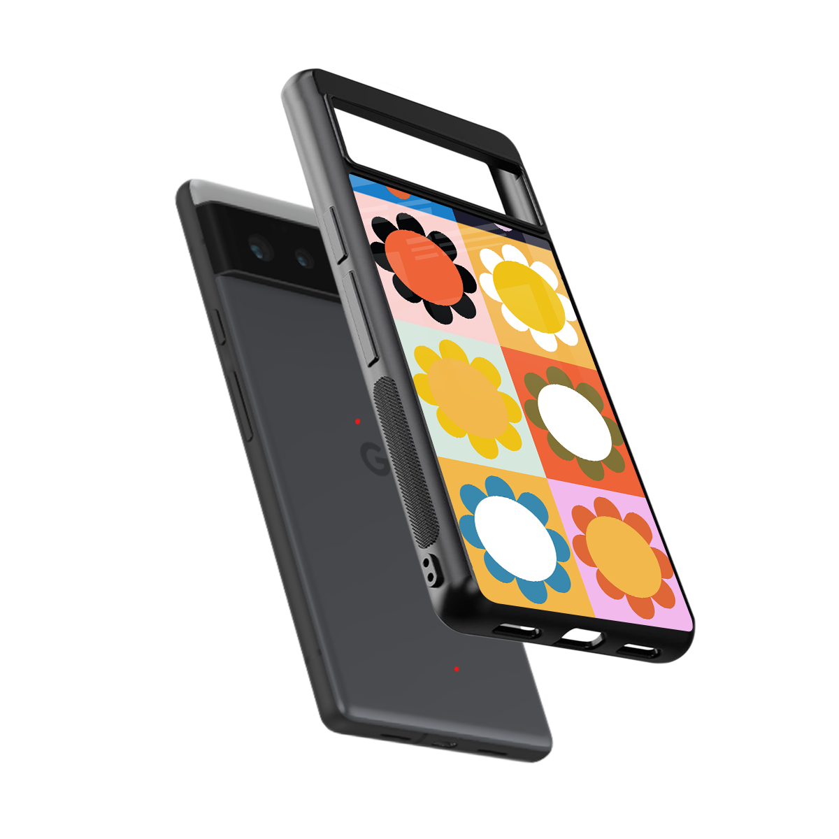 floral joy back phone cover | glass case for google pixel 6