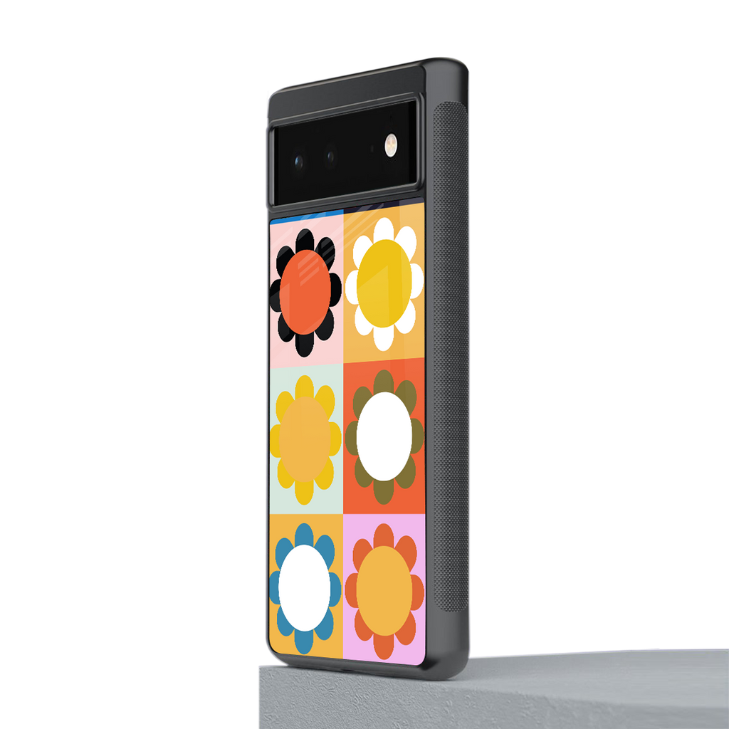 floral joy back phone cover | glass case for google pixel 6