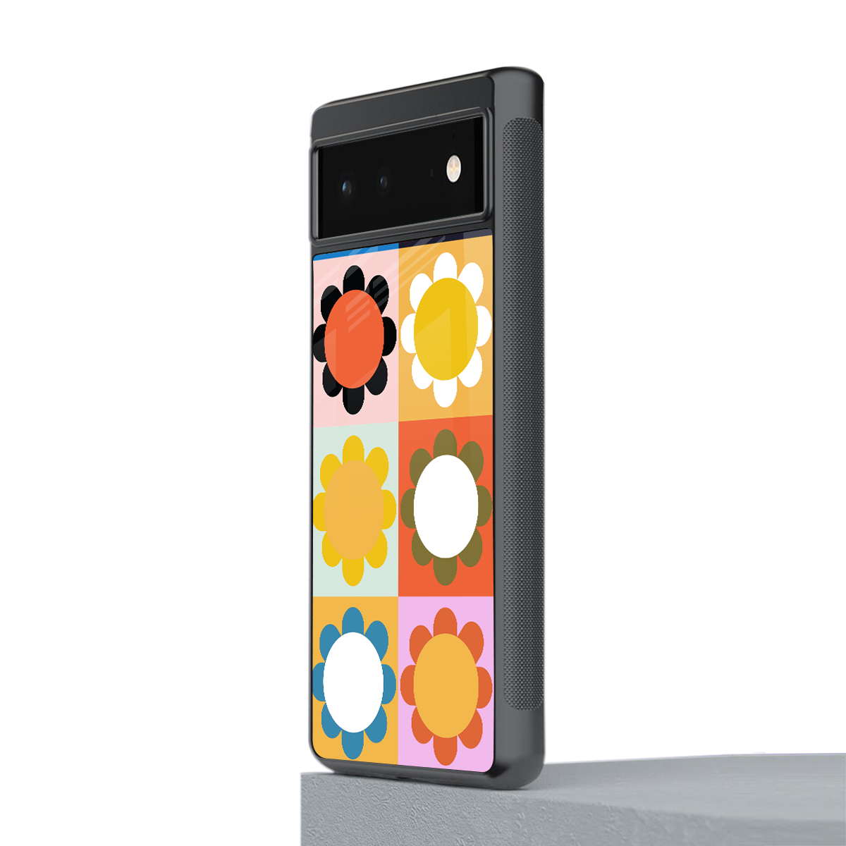 floral joy back phone cover | glass case for google pixel 6