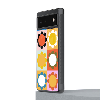 floral joy back phone cover | glass case for Google Pixel 6A