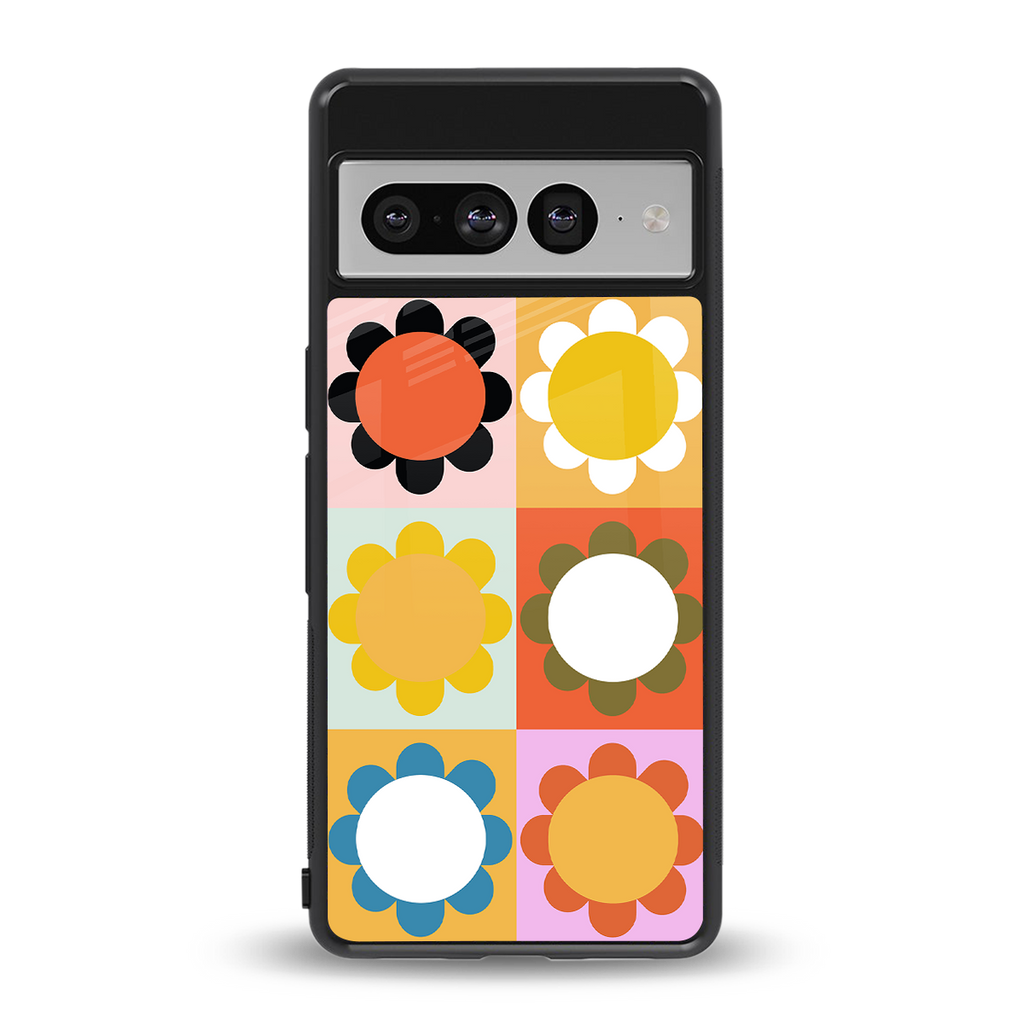 floral joy back phone cover | glass case for google pixel 7 pro