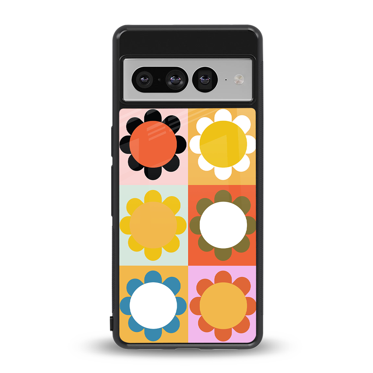 floral joy back phone cover | glass case for google pixel 7 pro
